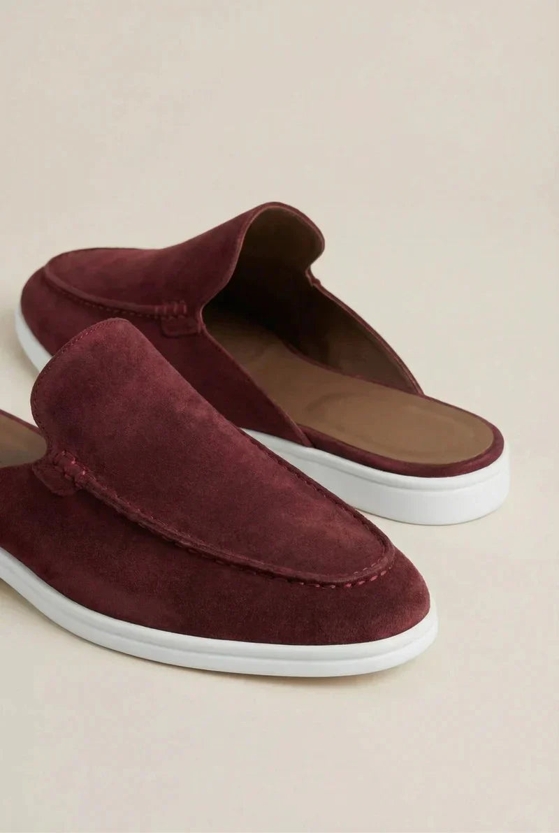 Bordeaux Wildleder Yacht-Mule Maja