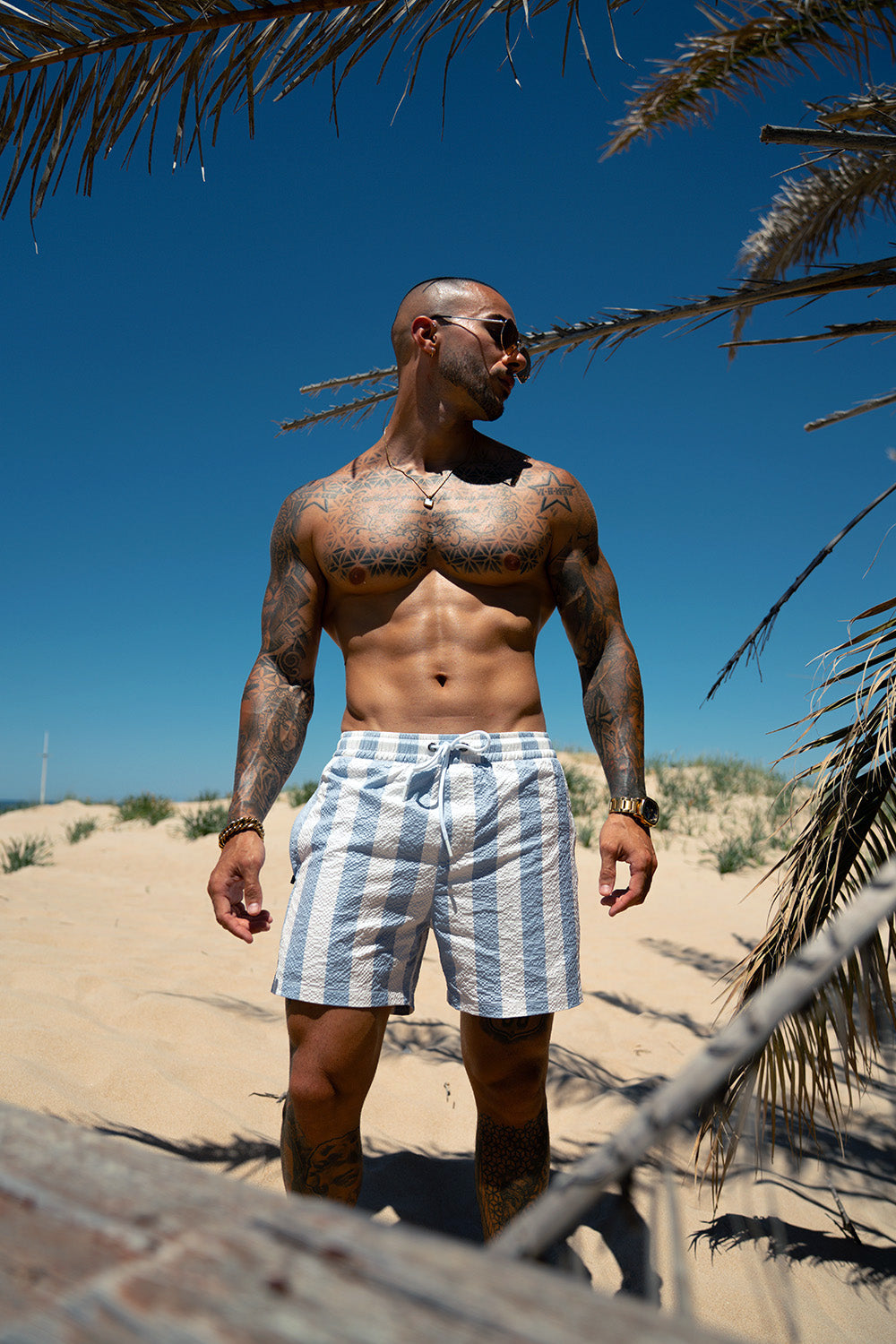 Porto Nero Badeshorts - Blau/Weiß Maja