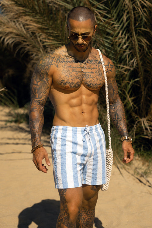 Porto Nero Badeshorts - Blau/Weiß Maja