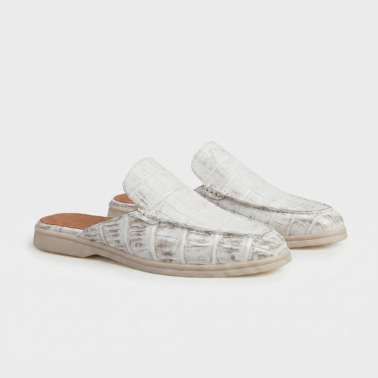 Weißer Croco Yacht-Mule | LIMITIERTE AUFLAGE Maja