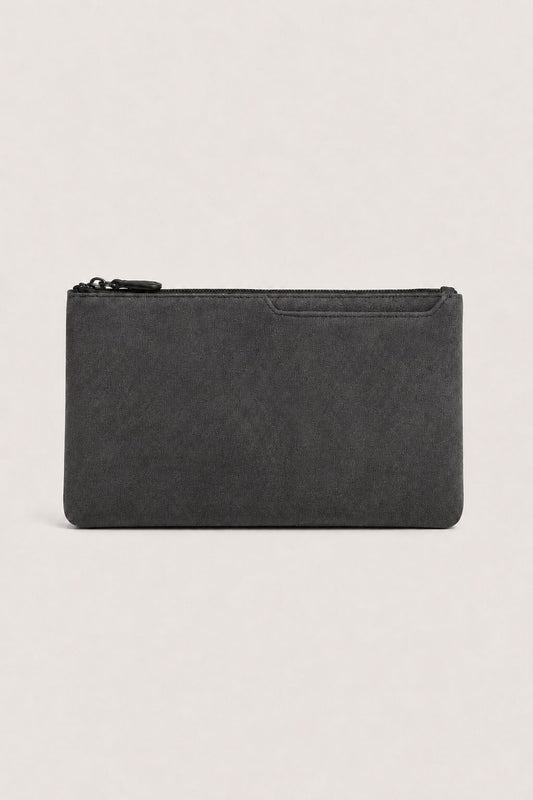 Alcantara Clutch Bag Dunkelgrau Maja