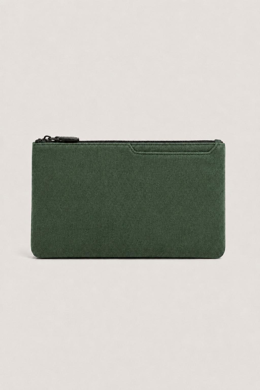 Alcantara Clutch Bag Mitternachtsgrün Maja