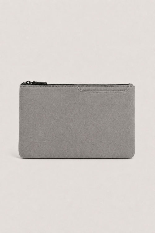Alcantara Clutch Bag Mondstein Grau Maja