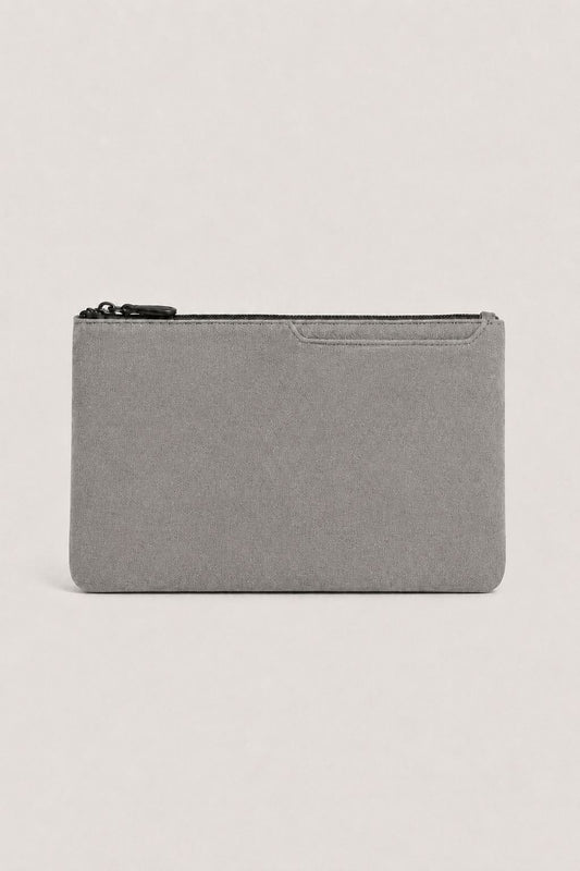 Alcantara Clutch Bag Mondstein Grau Maja