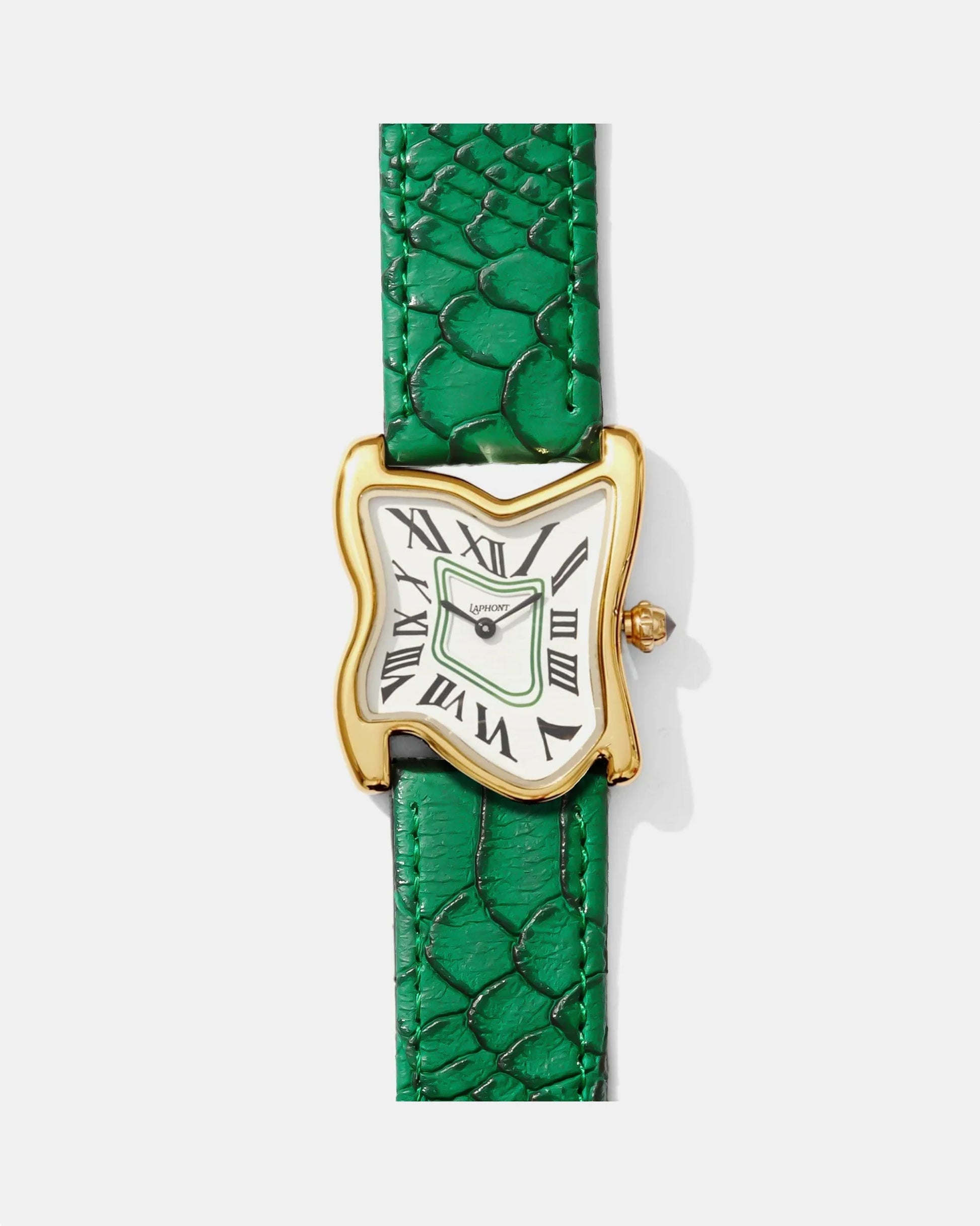 Quadratische Schmelz-Uhr Groß Gold Maja