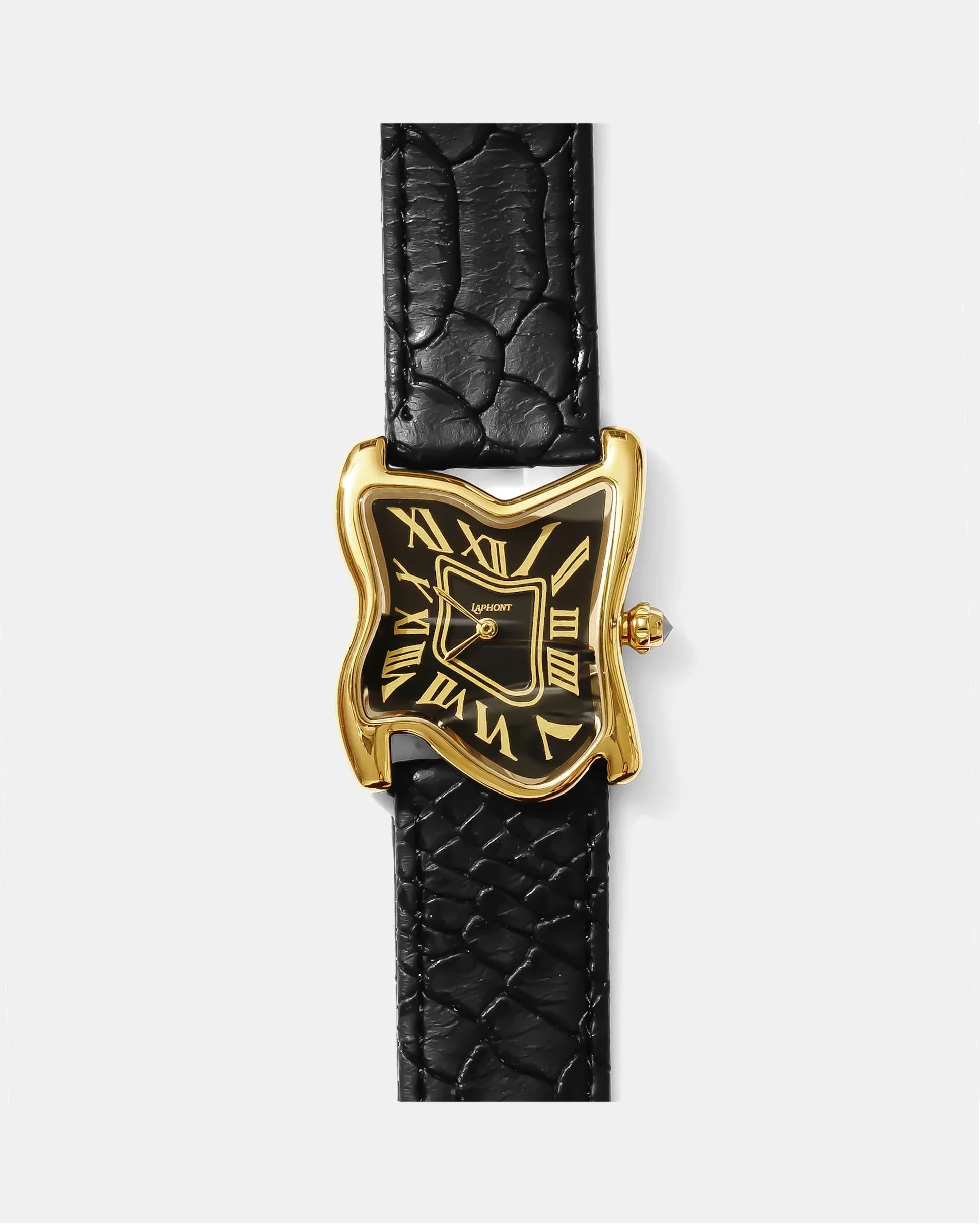 Quadratische Schmelz-Uhr Groß Gold Maja