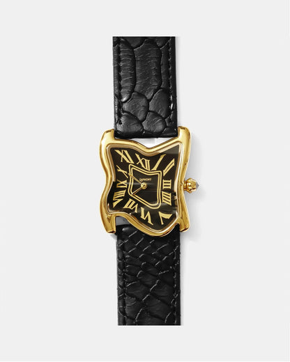 Quadratische Schmelz-Uhr Groß Gold Maja