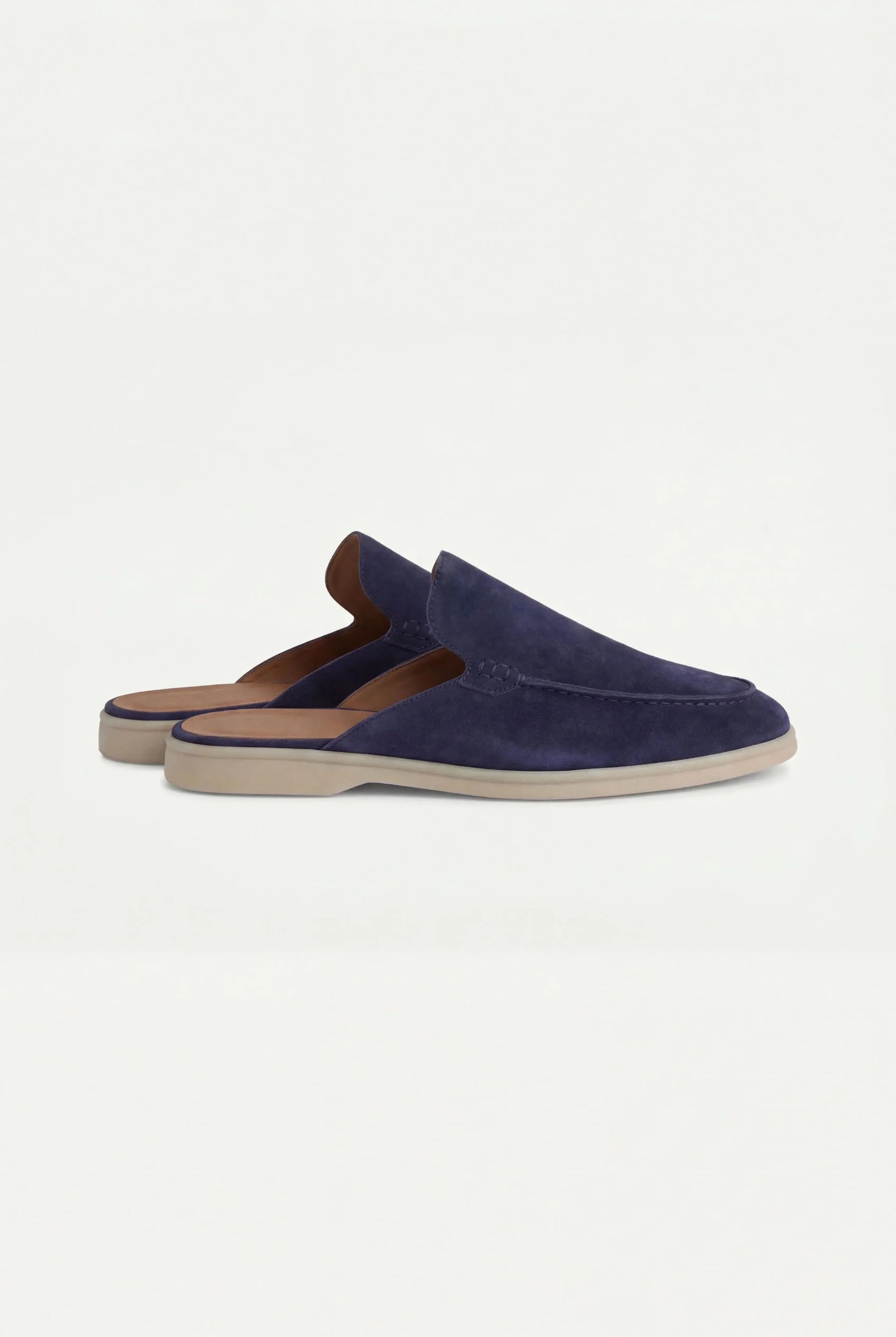 Marineblaues Wildleder Yacht-Mule Maja