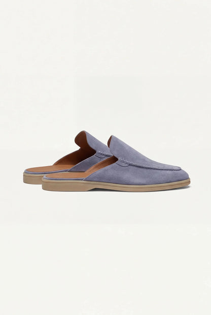 Babyblauer Suède Yacht-Mule Maja