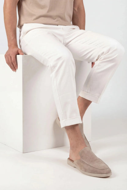 Beiger Wildleder-Yacht-Mule Maja
