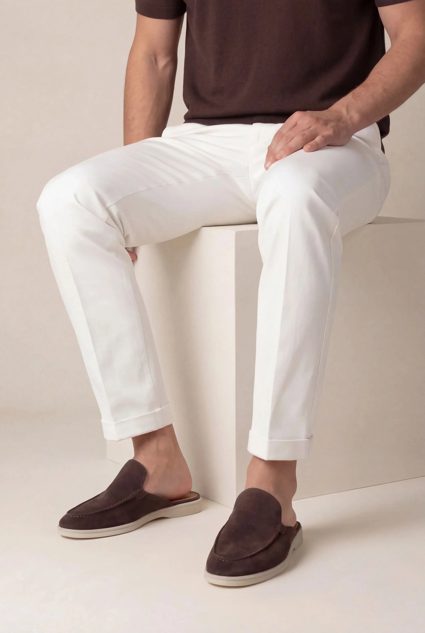 Braune Wildleder Yacht-Mule Maja