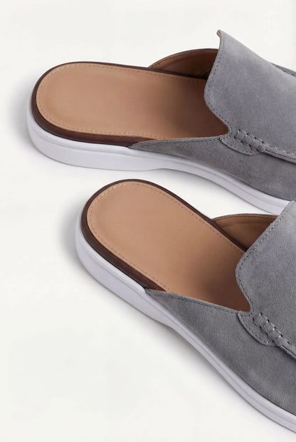 Grau Wildleder Yacht-Mule Maja