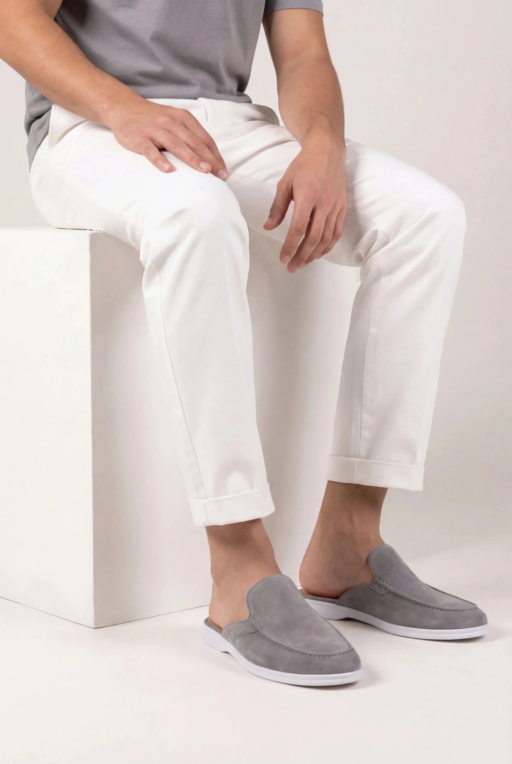 Grau Wildleder Yacht-Mule Maja