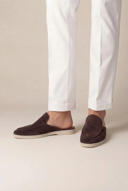 Braune Wildleder Yacht-Mule Maja