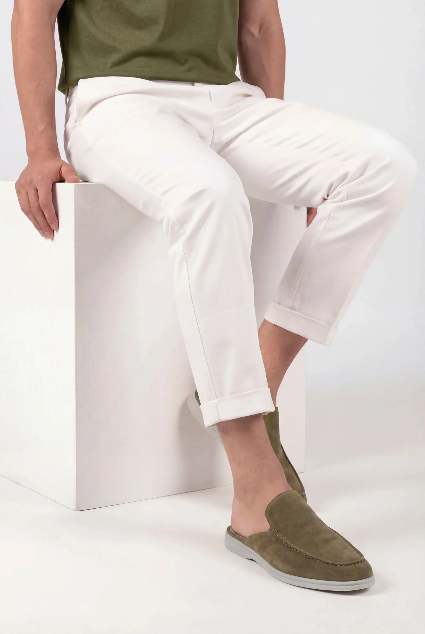 Olive Suède Yacht-Mule Maja