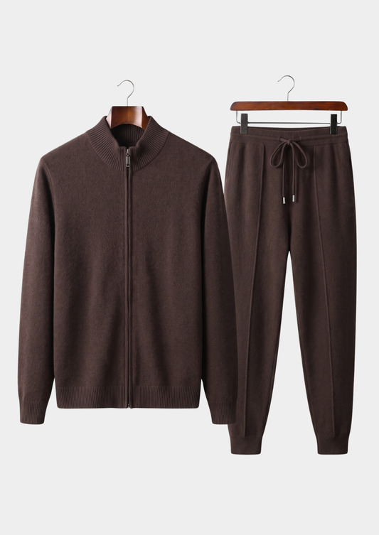 Reines Extra-feines Merinowolle Dunkelbraunes Luzzo Set RivaSylt