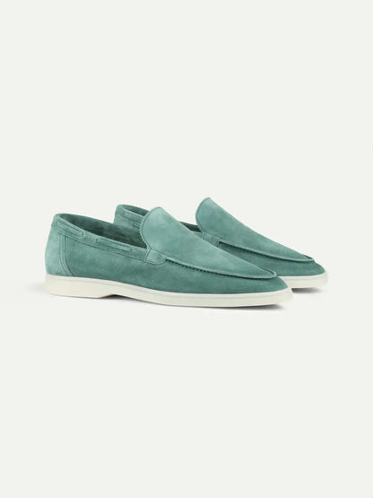 Klassischer Wildleder Slipper Apfelblau Maja