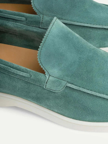 Klassischer Wildleder Slipper Apfelblau Maja