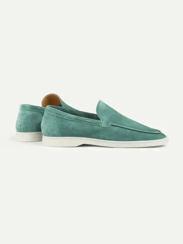 Klassischer Wildleder Slipper Apfelblau Maja