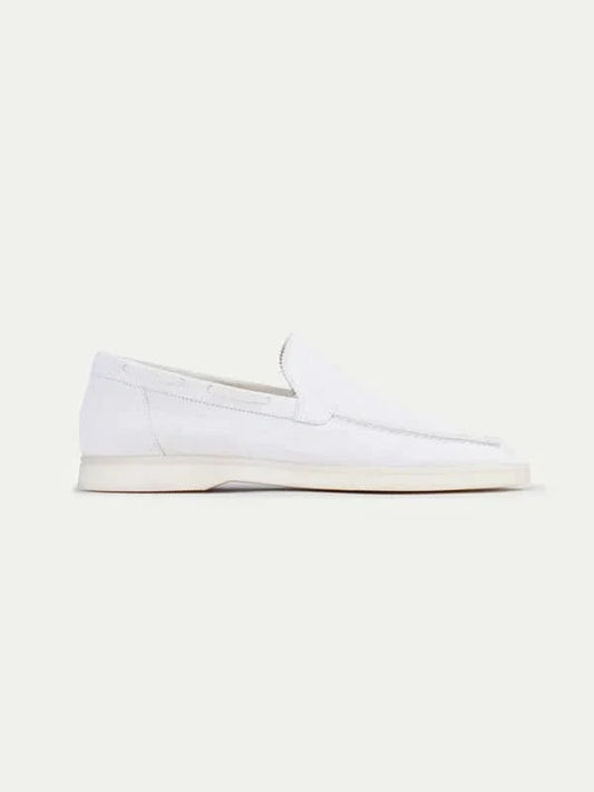 Klassischer Suède Loafer Perlenweiß Maja