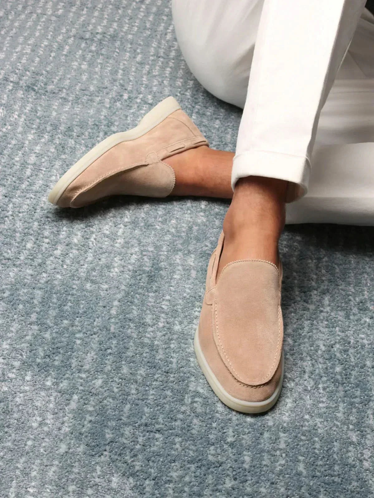 Klassischer Wildleder Slipper Beige Maja
