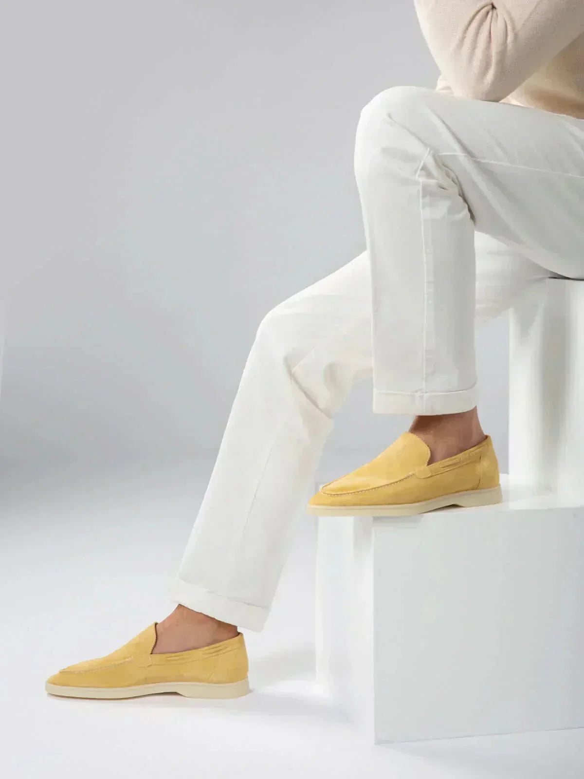 Klassischer Wildleder Slipper Zitrusgelb Maja