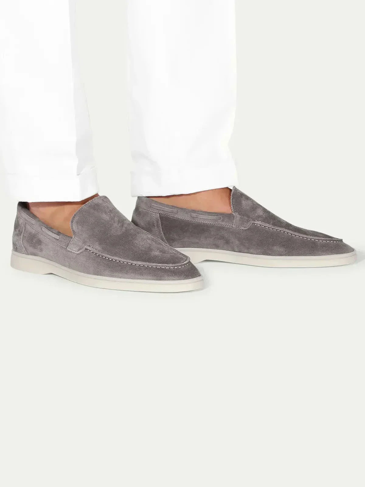 Klassischer Wildleder Slipper Grau Maja