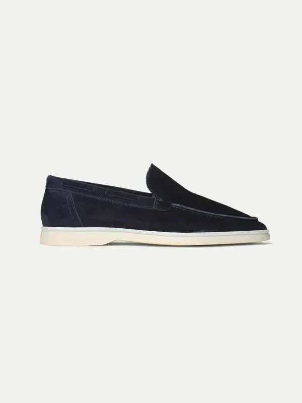 Klassischer Wildleder Slipper Navy Blau Maja