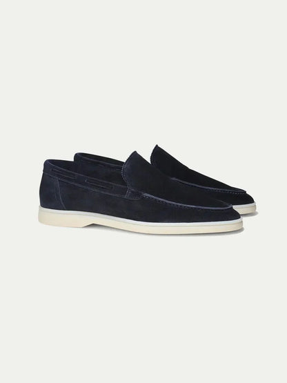Klassischer Wildleder Slipper Navy Blau Maja