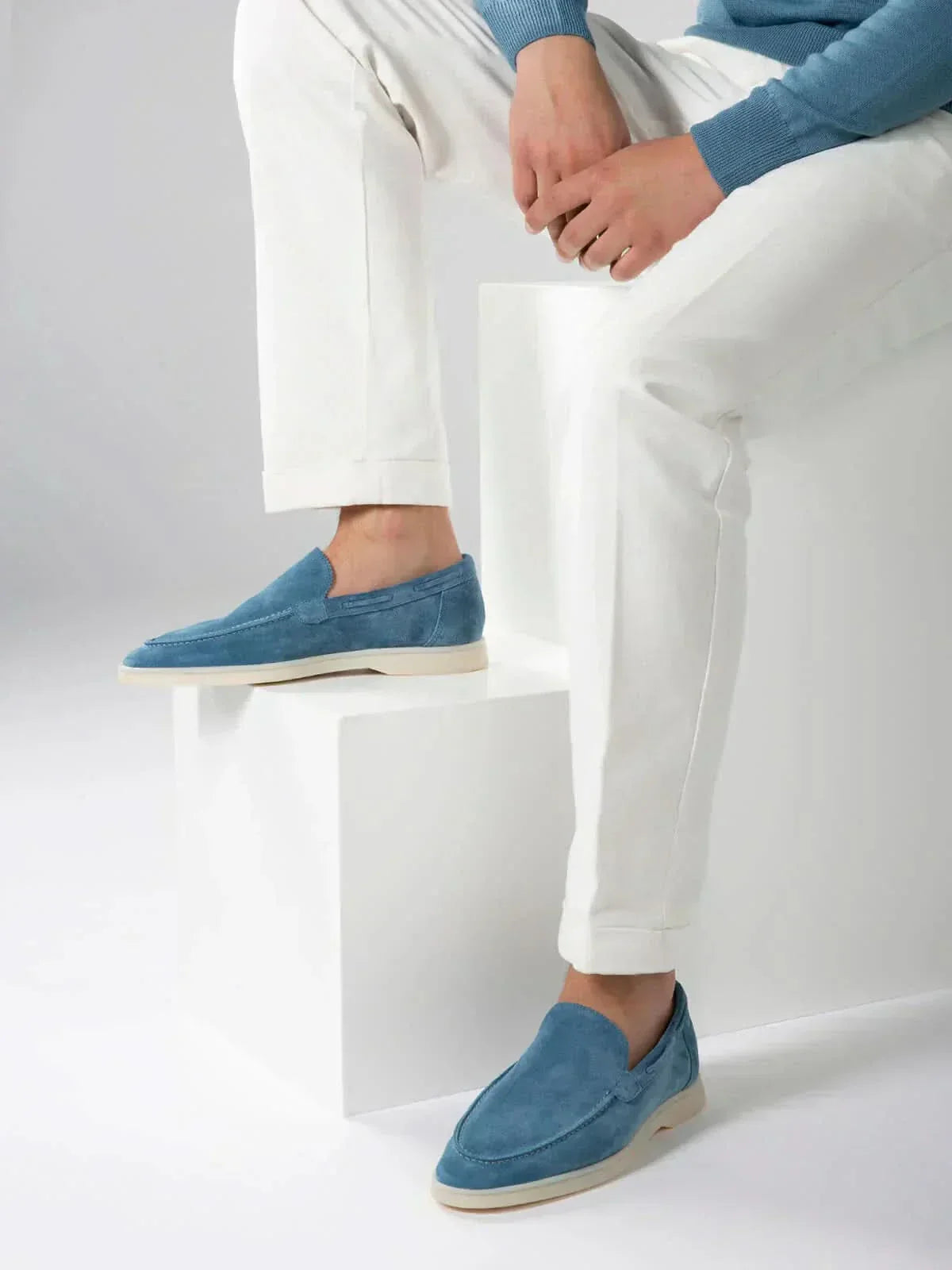 Klassischer Suède Loafer Ozeanblau Maja