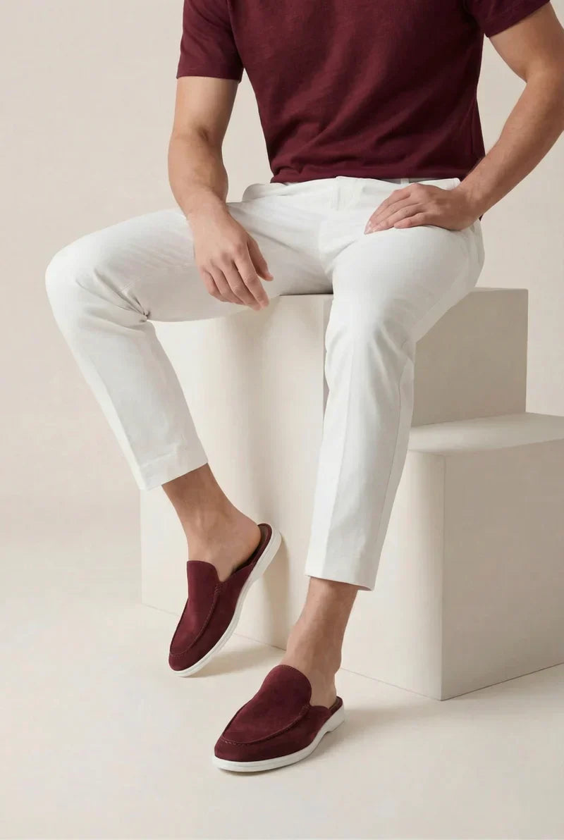 Bordeaux Wildleder Yacht-Mule Maja
