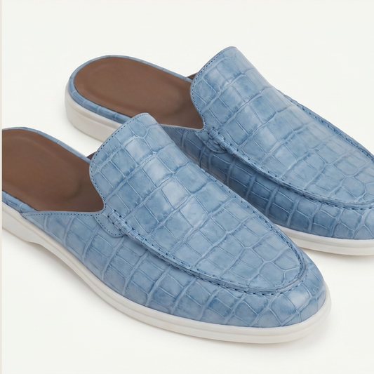 Blauer Croco Yacht-Mule | LIMITIERTE AUFLAGE Maja