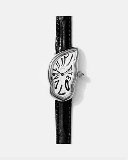 Schmelzende Uhr Groß Silber Maja