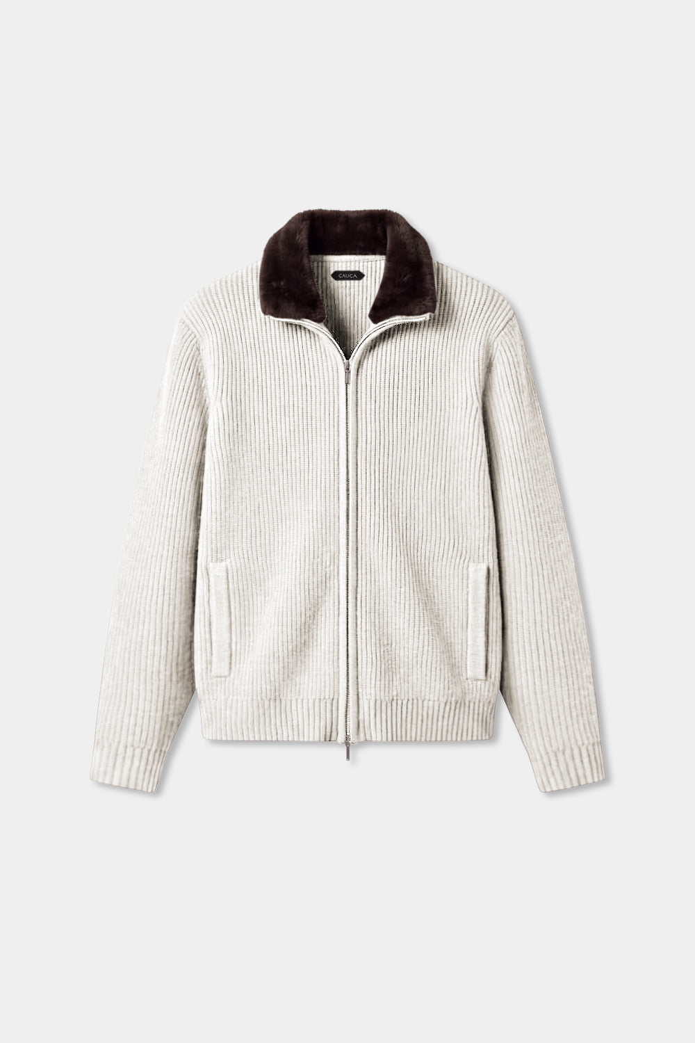 Prager Pelzkragen Cardigan - Off-White RivaSylt