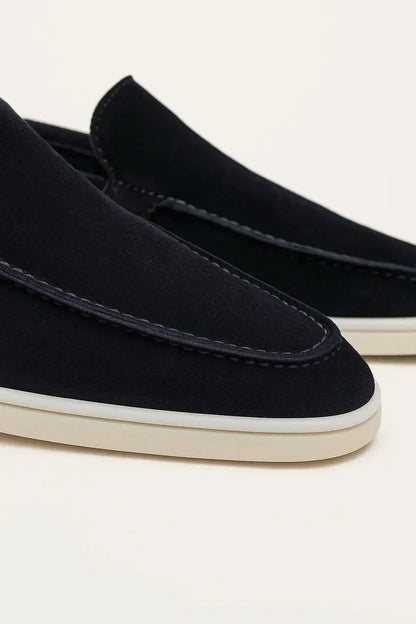 Klassischer Wildleder Slipper Navy Blau Maja
