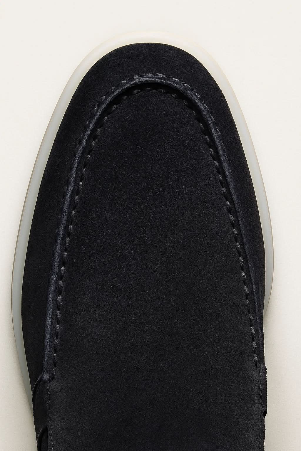Klassischer Wildleder Slipper Navy Blau Maja