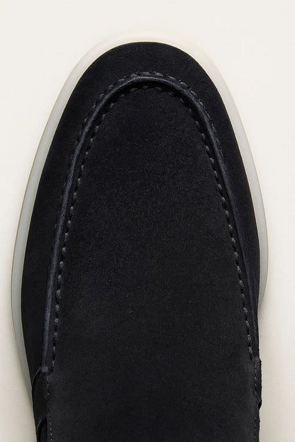 Klassischer Wildleder Slipper Navy Blau Maja
