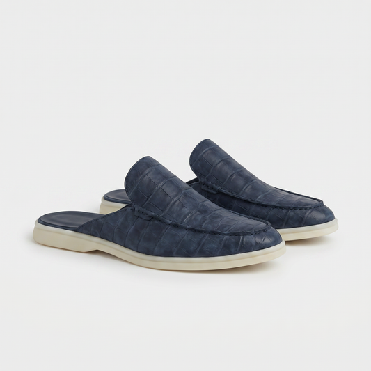 Marineblauer Croco Yacht-Mule | LIMITIERTE AUFLAGE Maja