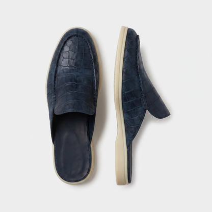 Marineblauer Croco Yacht-Mule | LIMITIERTE AUFLAGE Maja