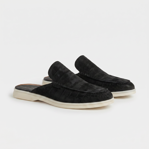 Schwarze Croco Yacht-Mule | LIMITIERTE AUFLAGE Maja