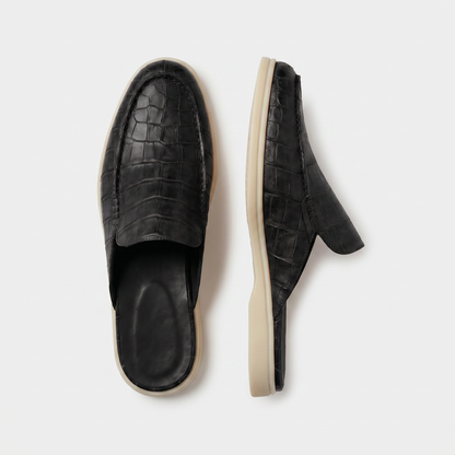 Schwarze Croco Yacht-Mule | LIMITIERTE AUFLAGE Maja