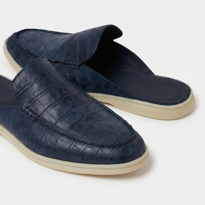 Marineblauer Croco Yacht-Mule | LIMITIERTE AUFLAGE Maja