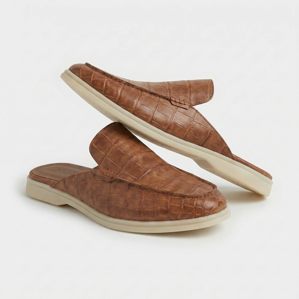 Tan Croco Yacht-Mule | LIMITIERTE AUFLAGE Maja